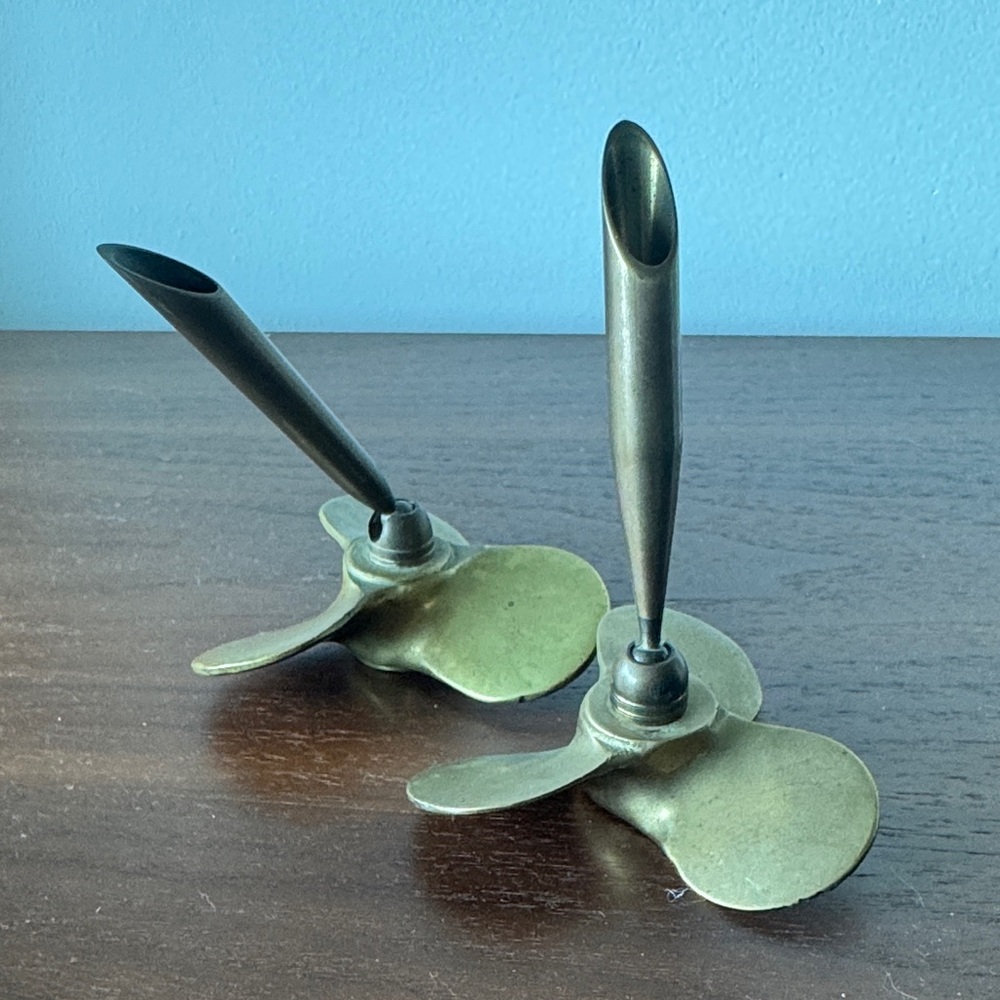 Brass Propeller pens Holders - Pair